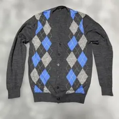 ダイヤモンド柄 カーディガン Mサイズ