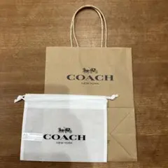COACH ブラウン紙袋と巾着袋セット