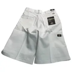 Dickies ワークショーツ 32インチ ホワイト ルーズフィット 白 ハーフ