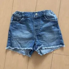 GU フリンジ裾デニムショートパンツ