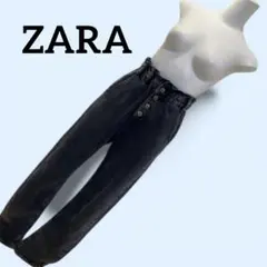ZARA ブラックデニムウォッシュ加工 ハイウエスト