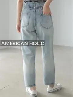 k0627 AMERICAN HOLIC ストレートシンチバックデニムのサムネイル