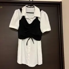 ビスチェ付きブラウス