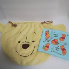 プーさん 巾着ポーチ & ミニタオル セット