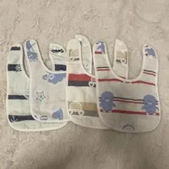 【新品】ベビー用スタイ4枚セット　青色　男の子