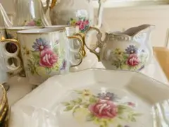 花柄陶器カップ・ソーサーセット