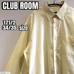 【CLUB ROOM】長袖メンズシャツ　無地　イエロー　海外古着　春秋