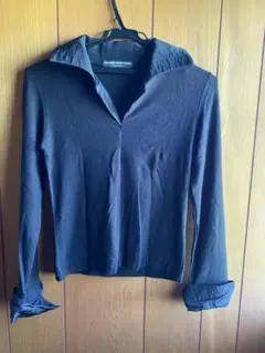 ブラック長袖シャツ 襟付き