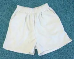 コーデュロイ ショートパンツ アイボリー レディース シンプル 両サイドポケット