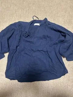 ネイビー Vネック 長袖シャツ