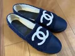 CHANEL エスパドリーユ ブラック ホワイト 38 - メルカリ