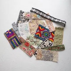 インド刺繍リボン・ハギレセット＜M37＞