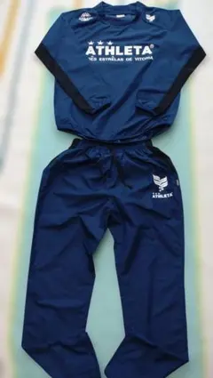 ATHLETA 160cm ジュニア ウィンドブレーカー上下 紺 美品