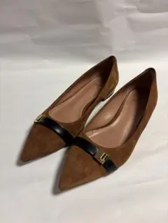 試着のみ　BOSS スエード ポインテッドトゥ フラットシューズ 36