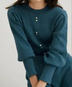 【美品】値下げ✨VIS ♦︎リブワンピース ニット ダークティール ビス