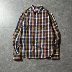 アメカジ ジャーナルスタンダード ネルシャツ チェックシャツ 茶 M 古着