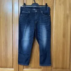 EDWIN ダークブルーデニム ストレート七分丈