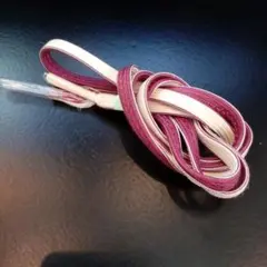 ワインレッドとクリーム色の帯締め　 190