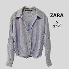 ZARA ストライプ 長袖シャツ Sサイズ