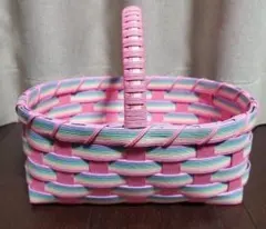 エコクラフト　ピンクのかご　バスケット