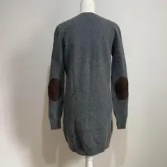 サイズL ポロラルフローレン ニット ワンピース 長袖 エルボーパッチ グレー