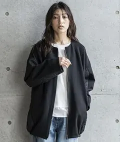 MAYSON GREY★ダンボール×キルティングロングノーカラーブルゾンのサムネイル