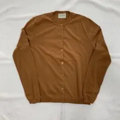 美品　UNITED ARROWS 18G クルーネック カーディガン　ブラウンのサムネイル