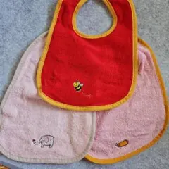 タオル美術館　刺繍入りベビー用スタイ3枚セット