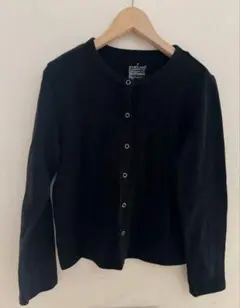 無印良品　太番手ブラック 長袖 カーディガン Sサイズ