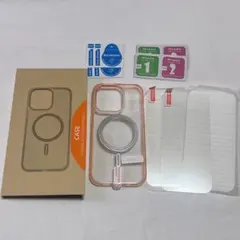 iPhone14Pro スマホケース iPhoneケース ピンク 保護フィルム