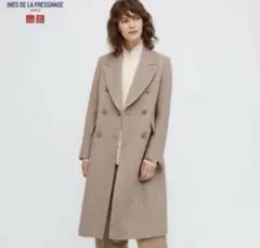 ユニクロ イネス コラボ チェスターコート ツイードコート ブラウン M