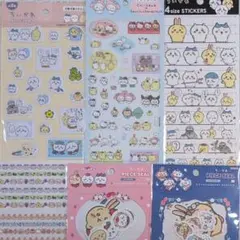 ちいかわ　シール　サンリオキャラクターズ　ぷくっとシール　ハチワレ　うさぎ