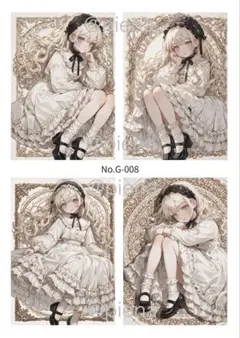 【No.G008】女の子　コラージュステッカー　人物ステッカー　コラージュシート