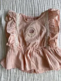 cottoli ピンク フリル 刺繍 トップス 90サイズ