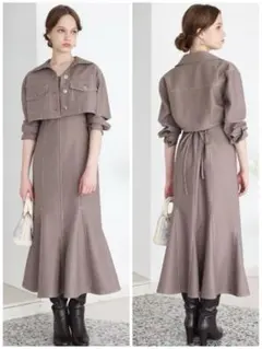 【And Couture】ストレッチジャケット＋ワンピースセットアップ