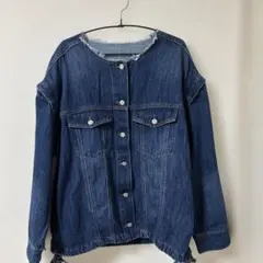 ayane 麻混デニムジャケット 38 ノーカラー新品未使用タグ付き - メルカリ