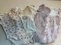 【プチバドー＆キャスキッドソン】花柄ロンパース 4枚セット