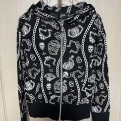 Katie スカル チェーン柄 ジップアップ パーカー BONESコレクションのサムネイル