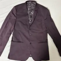 H&M BASICテーラードジャケット スキニーフィット ダークパープルのサムネイル