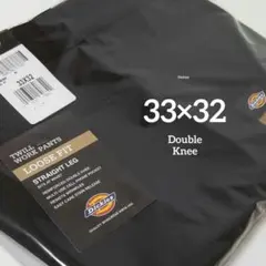 33×32【新品・未使用】ディッキーズ　ダブルニー　85283　BLACK