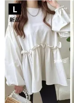 新品 しまむら LULALA ルララ フリルぺプラムプルオーバー ラッシュガード