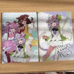 ホロライブ 猫又おかゆ 姫森ルーナ 戌神ころね クリアファイル ハイチュウコラボ