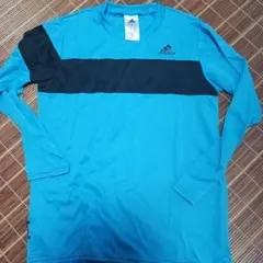 adidas 青黒 キッズ長袖Tシャツ