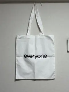 everyone ロゴ ショッパー　エコバッグ ホワイト