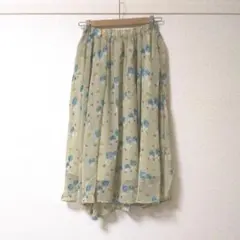 ▲カラフルフラワー柄フレアスカート 新品 アズールバイマウジー