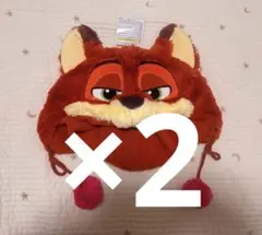 ディズニーキャラクター フード付きキャップセット　ズートピア ディズニー ズートピア ニック フード付き ファンキャップ❤2個セット