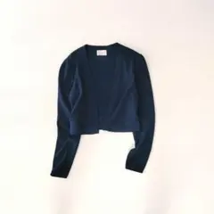 ハロッズ 上品 ショート丈カーディガン ネイビーのサムネイル