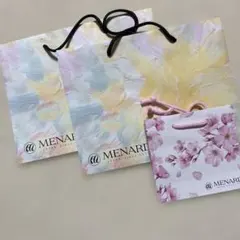 MENARD ショップ袋 大小セット　3枚　31㎝×23.5㎝　15㎝×16㎝