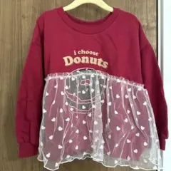 新品タグ付き　トレーナー　ドーナツ　ハート　チュール　裏毛　110cm