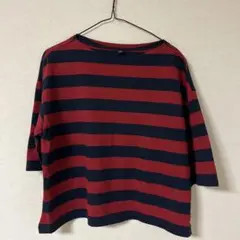 ユニクロ　五分袖　ボーダーTシャツ